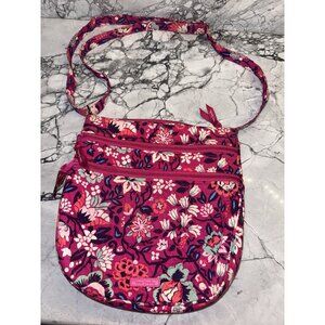 Vera Bradley Bloom Berry Trio Zip Hipster Crossbody Purse Pink